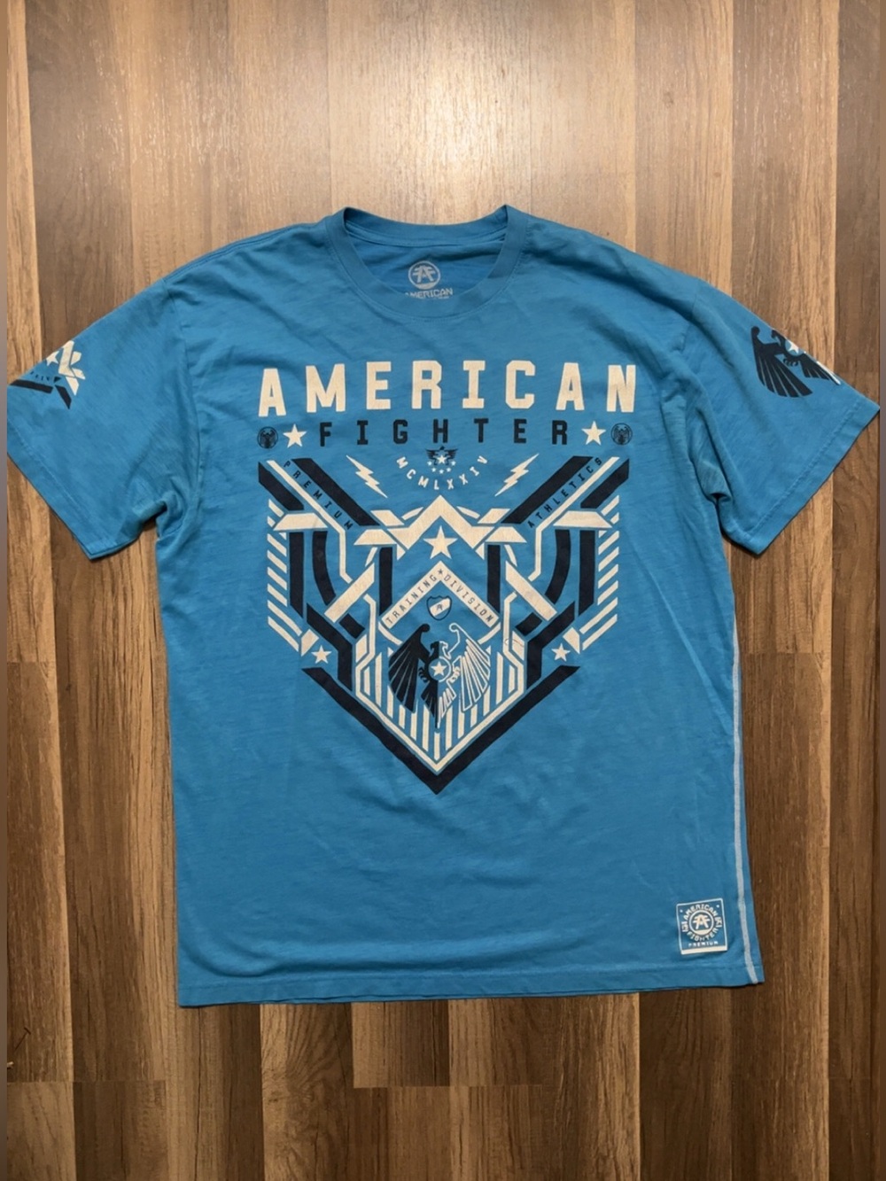 American Fighter Mens XXL Blue Teal Shirt